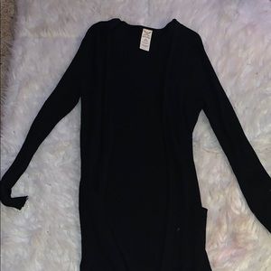 long black rubbed cardigan